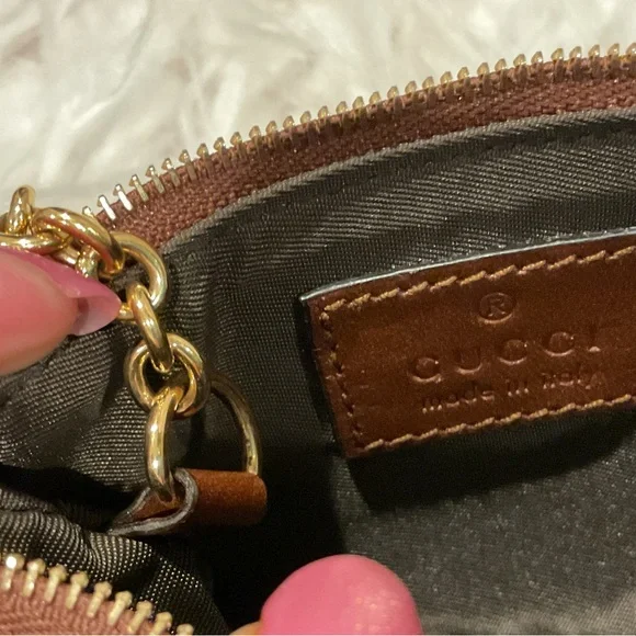 Gucci Beige and Brown GG Canvas Key Pouch - Picture 7 of 8